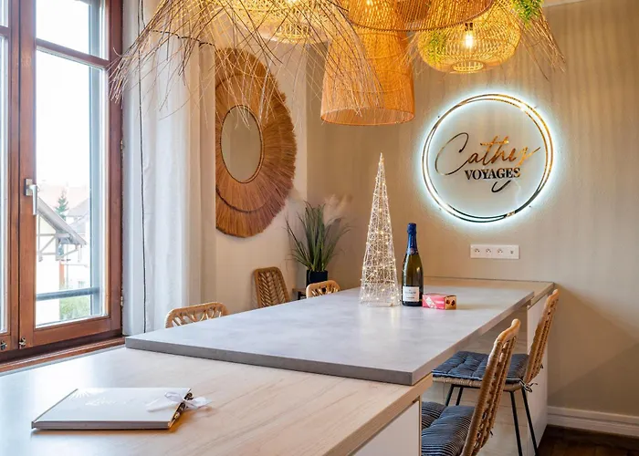 Apartment Cathyvoyages - Ciel Etoile - Bord De - Parking Gratuit - Videoprojecteur - Lit Rond - La Paillote Strasbourgeoise *