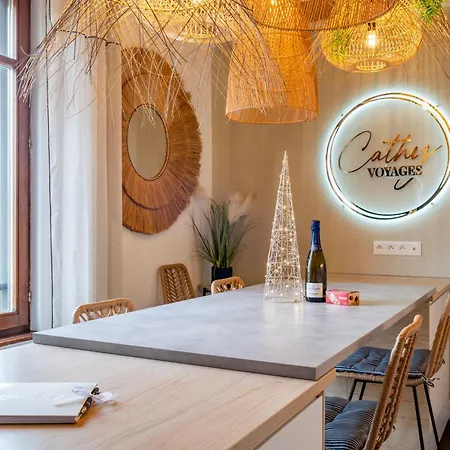 Apartament Cathyvoyages - Ciel Etoile - Bord De - Parking Gratuit - Videoprojecteur - Lit Rond - La Paillote Strasbourgeoise *